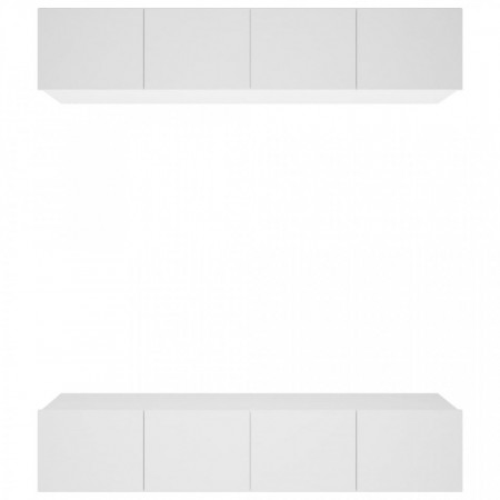 Comode TV, 4 buc., alb, 80x30x30 cm, lemn prelucrat - V3114182V