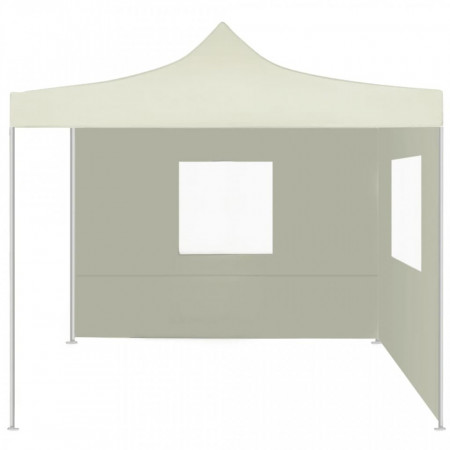 Cort de petrecere pliabil cu 2 pereți, crem, 2 x 2 m, oțel - V48881V