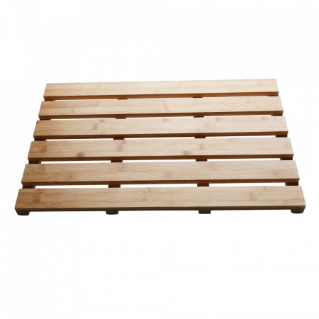 Covor antiderapant pentru baie, bambus natural lăcuit, 59x38x3 cm - TP272283