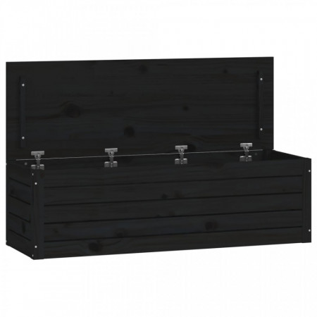 Cutie de depozitare, negru, 109x36,5x33 cm, lemn masiv de pin - V823628V