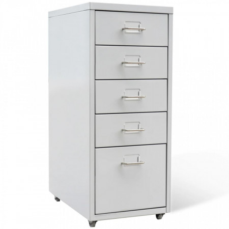 Fiset cu 5 sertare gri 68,5 cm otel - V20122V