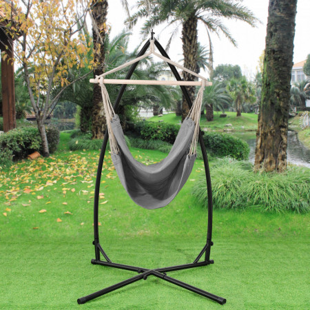 Hamac fotoliu cu cadru, inaltime 205 cm, negru/gri - P62679185