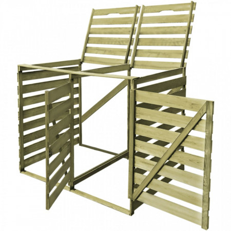 Magazie de pubele dublă, 240 L, lemn tratat - V42270V