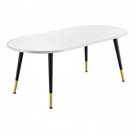 Masuta cafea, efect stejar alb mat lacuit/auriu - P71736456