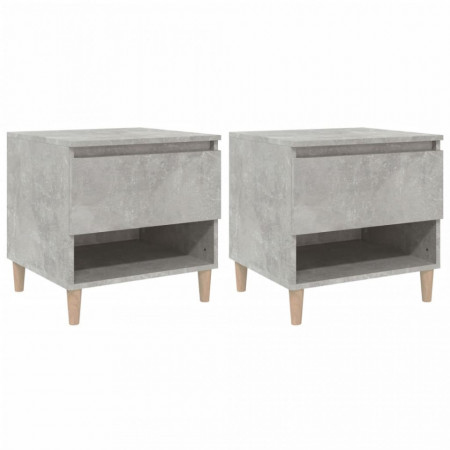 Noptiere, 2 buc., gri beton, 50x46x50 cm, lemn prelucrat - V819541V