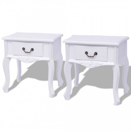 Noptiere din lemn MDF alb 2 buc. - V242750V