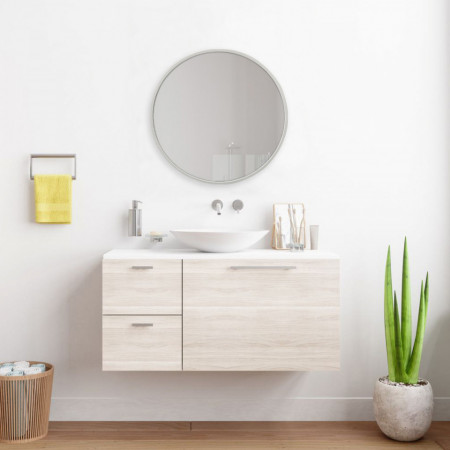 Oglinda de perete rotunda, 60 cm, alb - P79599354
