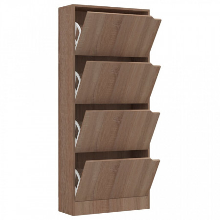 Pantofar cu 4 uși, stejar sonoma, 59x24x136 cm, lemn prelucrat - V338134V