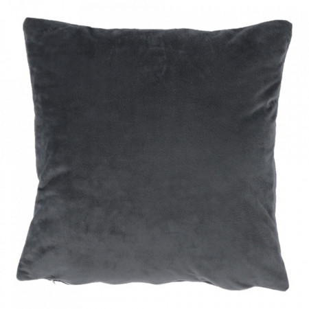 Pernă, material textil de catifea gri închis, 45x45 cm - TP238747