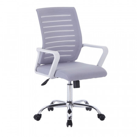 Scaun de birou, alb și gri, 56x57,5x97,5-103 cm - TP228546
