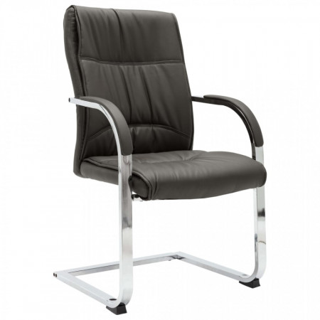 Scaun de birou tip consola, gri, piele ecologica - V289342V