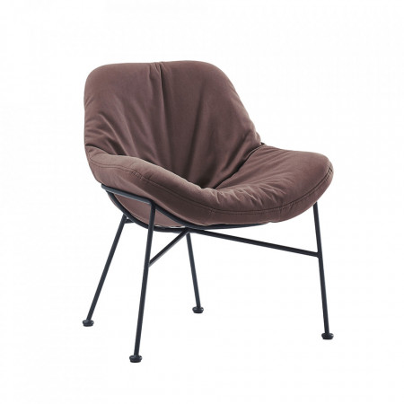 Scaun de masă, ţesătură gen piele periată, maro - TP297857
