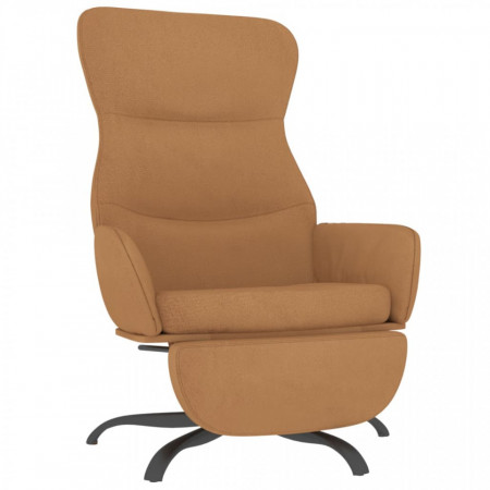 Scaun de relaxare cu suport picioare, gri taupe, microfibră - V3097479V