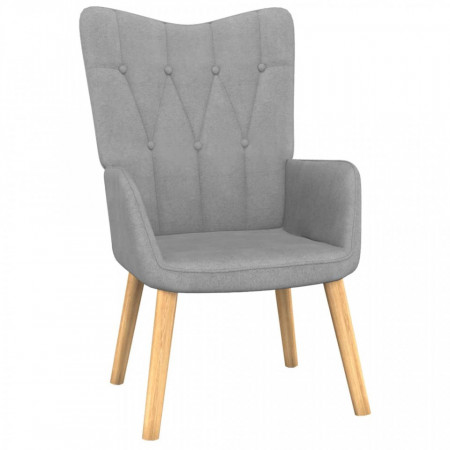 Scaun de relaxare cu taburet, gri deschis, material textil - V327534V