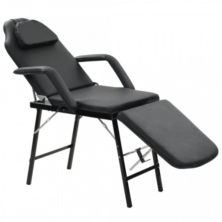 Scaun tratament facial, inlocuitor piele, 185x78x76 cm, negru - V110160V