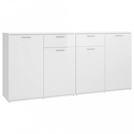 Servantă, alb extralucios, 160x36x75 cm, lemn prelucrat - V3074933V