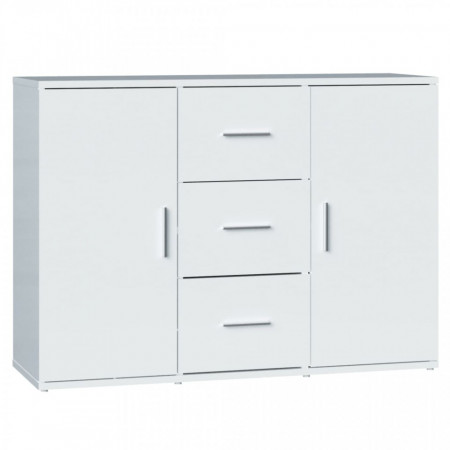Servantă, alb extralucios, 91x29,5x65 cm, lemn prelucrat - V823344V