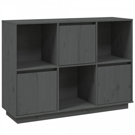 Servantă, gri, 110,5x35x80 cm, lemn masiv de pin - V814356V
