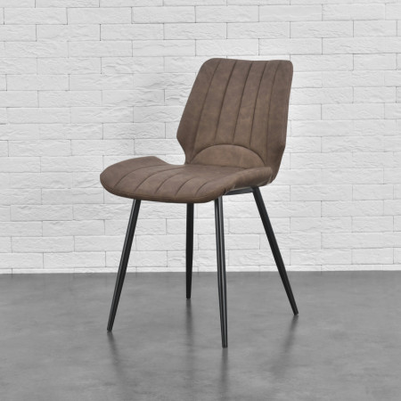Set patru bucati scaune design, 77 x 57,5 x 46 cm, maro inchis - P58616390