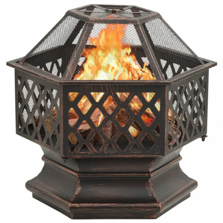 Vatră de foc rustică, cu vătrai 62x54x56 cm oțel, XXL - V311887V