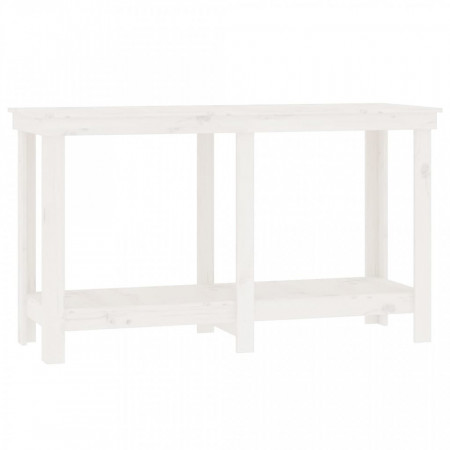 Banc de lucru, alb, 140x50x80 cm, lemn masiv pin - V822507V