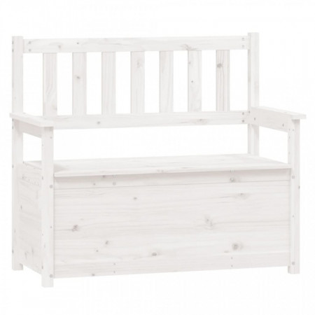 Bancă, alb, 112,5x51,5x96,5 cm, lemn masiv de pin - V823560V