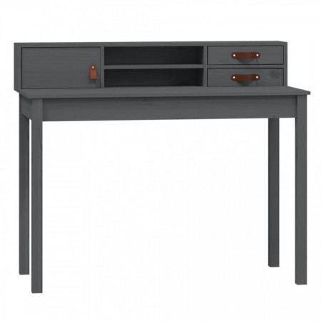 Birou, gri, 110x50x93 cm, lemn masiv de pin - V823531V