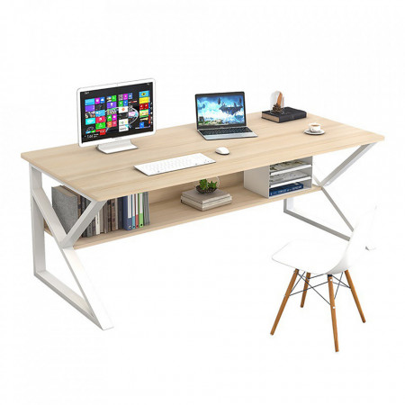 Birou, măsuţă, masă PC, maro si alb, 100 cm - TP277515