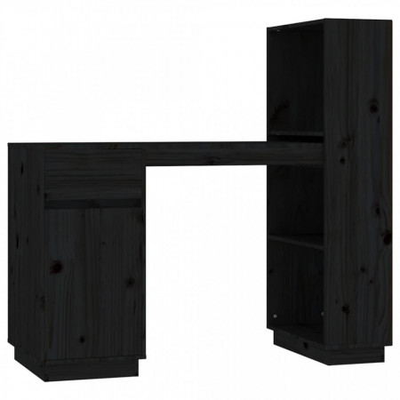 Birou, negru, 110x53x117 cm, lemn masiv de pin - V814513V