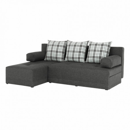Colţar, gri/perne model, stânga - TP63776