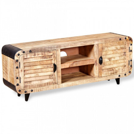 Comoda TV din lemn de mango aspru, 120 x 30 x 50 cm - V244009V