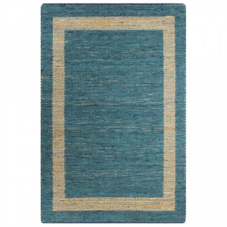 Covor manual, albastru, 160 x 230 cm, iuta - V133736V