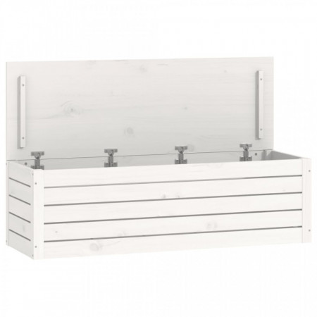 Cutie de depozitare, alb, 109x36,5x33 cm, lemn masiv de pin - V823625V