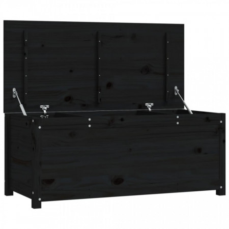 Cutie de depozitare, negru, 110x50x45,5 cm, lemn masiv de pin - V823543V