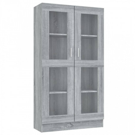 Dulap vitrină, gri sonoma, 82,5x30,5x150 cm, lemn prelucrat - V815118V