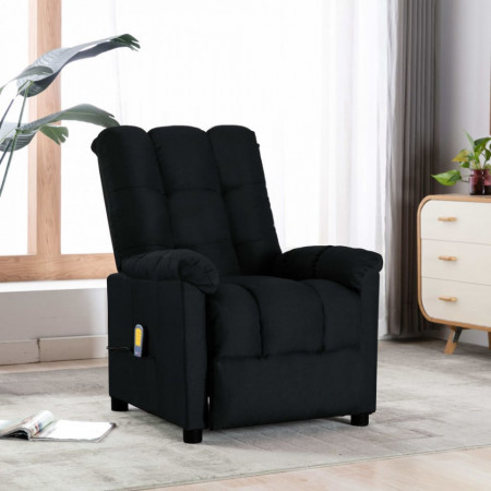Fotoliu de masaj rabatabil, negru, material textil - V289808V