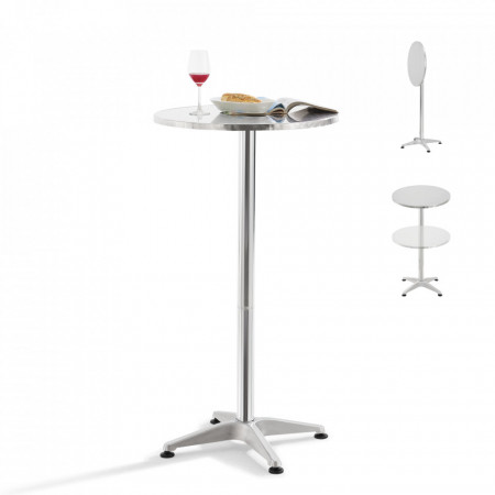 Masa bistro bar rotunda, 115 cm, argintiu - P79634889