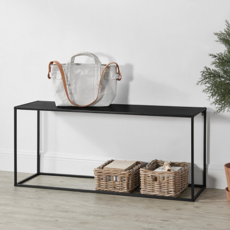 Masa consola de perete, 50 x 115 x 32 cm, negru mat - P65461665