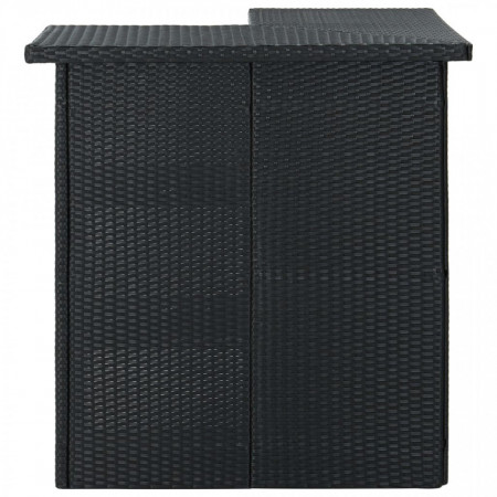 Masă de bar colțar, negru, 100 x 50 x 105 cm, poliratan - V313481V