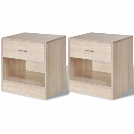 Noptiera cu sertar, 2 buc, culoare stejar - V242546V