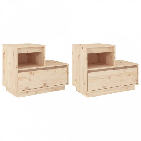 Noptiere, 2 buc, 60x34x51 cm, lemn masiv de pin - V814375V