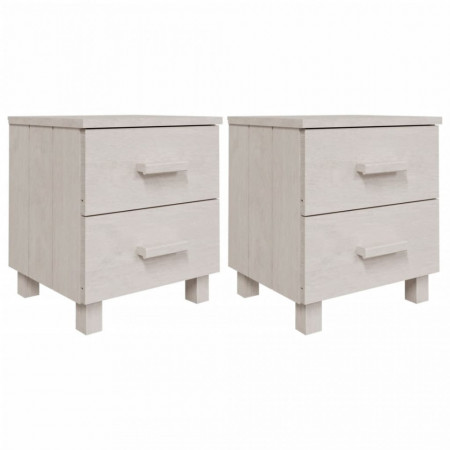 Noptiere, 2 buc., alb, 40x35x44,5 cm, lemn masiv de pin - V340409V