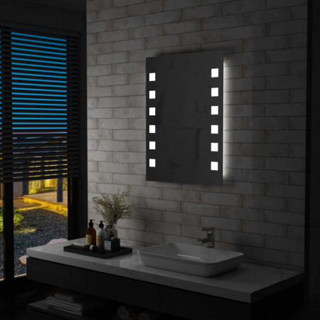 Oglinda cu LED de perete pentru baie, 60 x 80 cm - V144700V