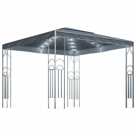 Pavilion cu șir de lumini LED, antracit, 300x300cm - V3070339V