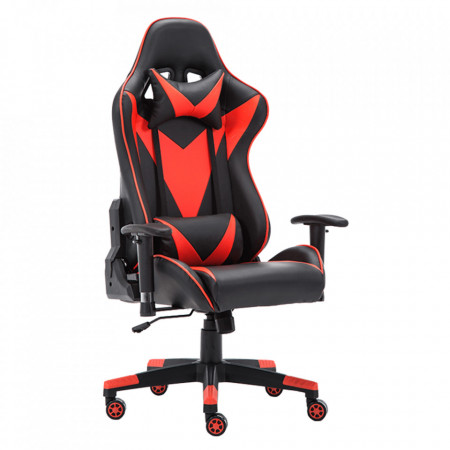 Scaun de birou cu difuzoare Bluetooth, gaming, negru și roşu, 66x60x125-133 cm - TP279411