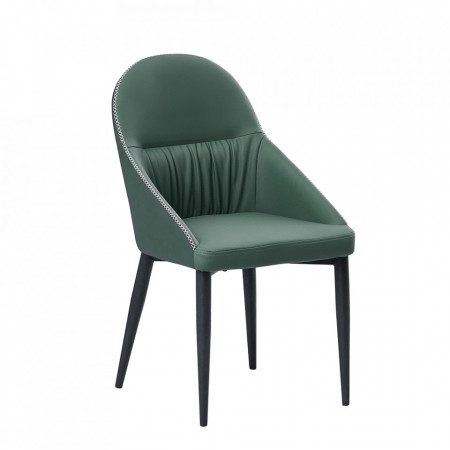 Scaun de masă, piele ecologică verde/metal - TP297908