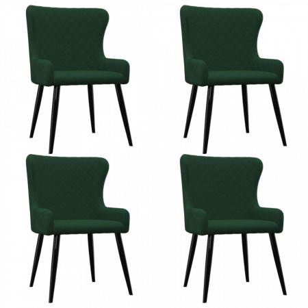 Scaune de bucatarie, 4 buc., verde, catifea - V279163V