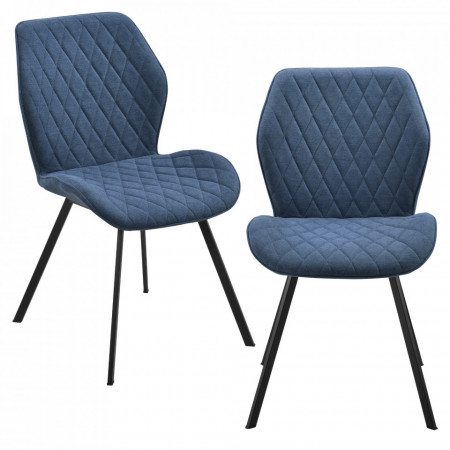Set 2 bucati scaune design Sarpsborg DB, , 89 x 51 x 64 cm, metal/poliester, albastru inchis - P71742137