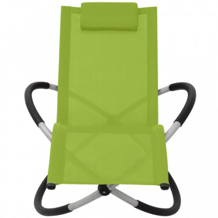 Șezlong geometric de exterior, verde, oțel - V47776V