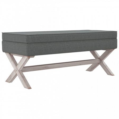 Taburet de depozitare, gri închis, 110x45x49 cm material textil - V344523V